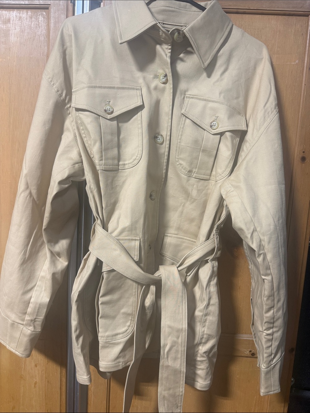 Ralph Lauren Cream Utility Trench Jacket with Belt